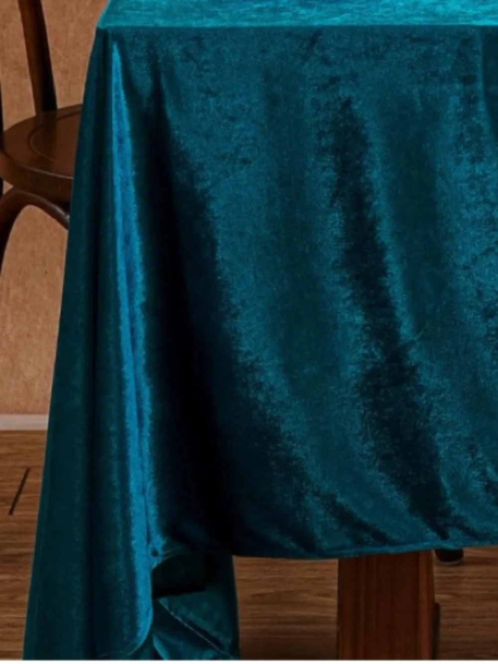 Luxurious Velvet Tablecloth Rectangular (60x102”) PEACOCK BLUE